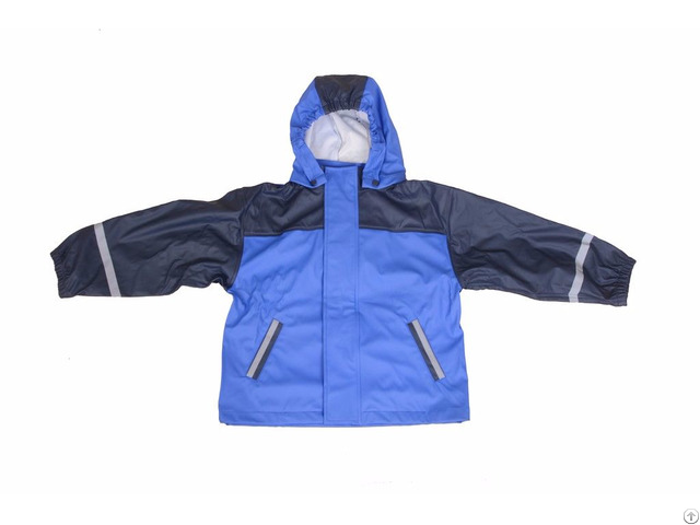 R 1022 1003 Blue Pu Boys Rain Jacket