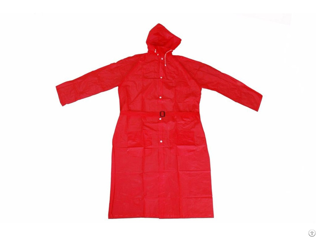 R 1056 Red Pvc Vinyl Long Rain Ladies Waterproof Jackets