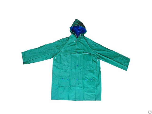 R 1057 1 Green And Blue Reversible Pvc Vinyl Rain Best Waterproof Jacket