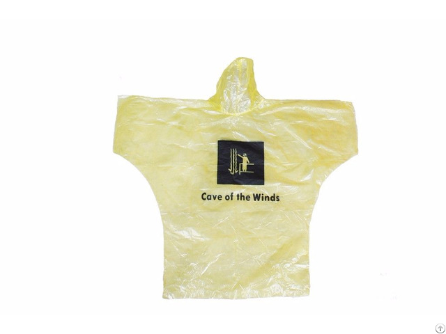 R 1095 Yellow Pe Disposable Rain Lightweight Waterproof Jacket