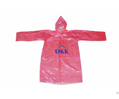 R 1059 Pe Red Disposable Long Lightweight Rain Jacket