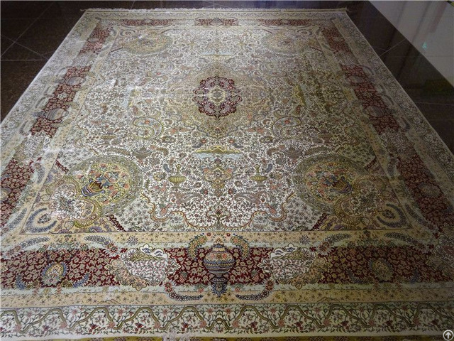 Silk Persian Rug Handmade Antique Carpet Factory Whosale Tapestry