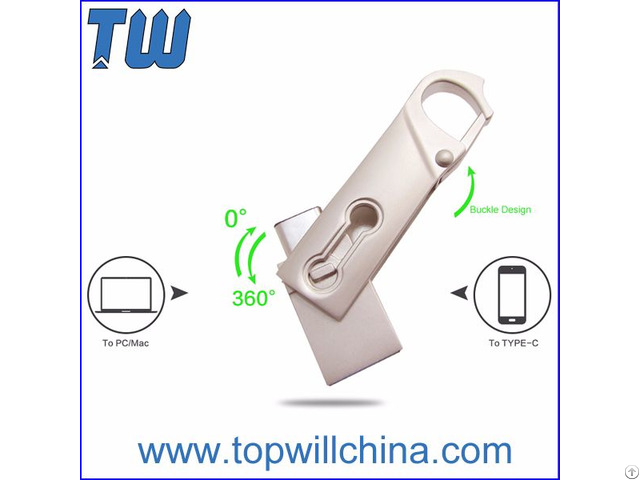 Metal Slim Usb 3 1 Type C Flash Drive Buckle Design Fast Delivery