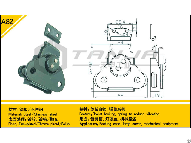 Tanja A82 Steel Twist Locking Toggle Latch And Spring To Reduce Vibration