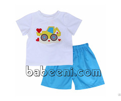 Adorable Truck With Red Hearts Applique Boy Sets Bb500