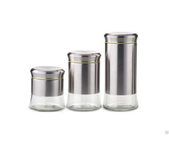 Glass Canister With Stainless Steel Material