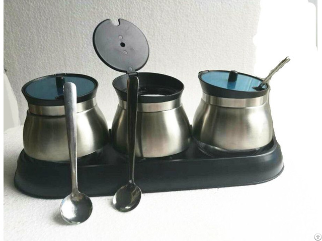 Glass Storage Canister With Ladle Stainless Steel