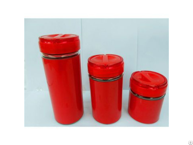 Piece Glass Canister Set With Handle