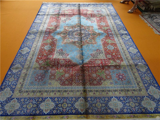 Handemade Silk Rugs Antique European Carpet