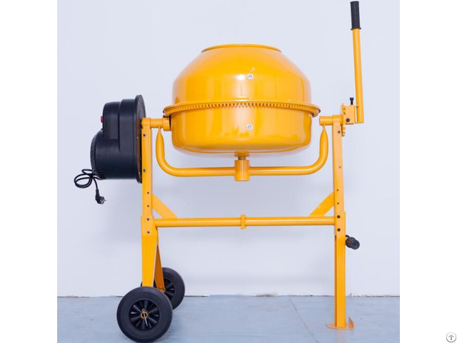 Electric Motor Powered Cement Concrete Mixer With Bar Handle Operation