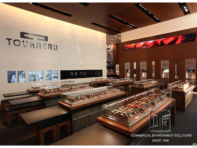 Luxury Store Temper Glass Jewelry Display Cabinet