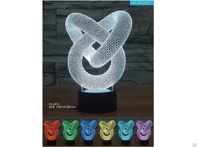 Amazing 7color Change Sensitive Touch Switch Usb Style 3d Illusion Table Lamp