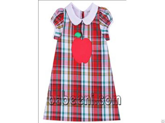 Nice Apple Applique A Line Dress For Girl Bb795