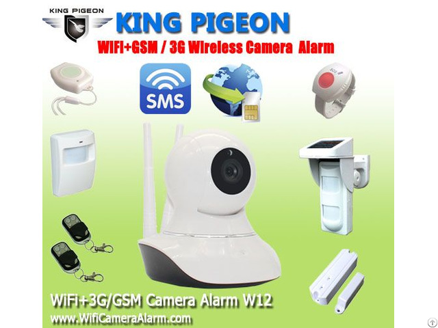 Gsm 3g Wifi Camera Alarm With 433mhz = All In One W12