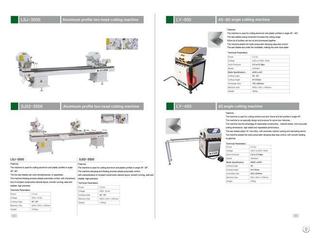 Aluminum Pvc Window Door Two Head Cutting Machine