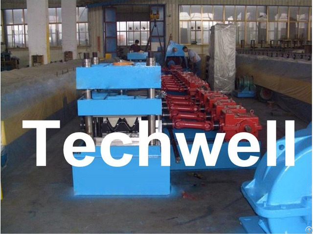 Seven Rollers Leveling Expressway Highway Guardrail Roll Forming Machine For Crash Barrier Tw W312