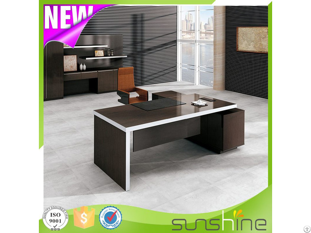 Contemporary Design High Tech Bs Z2090 With Aluminum Edge Banding Wooden Executive Office Desk