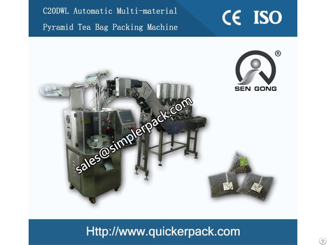 Multi Materials Pyramid Tea Bag Pouch Packing Machine