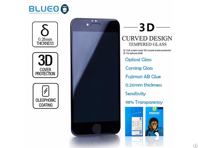 Blueo American Corning 3d Curved Tempered Glass Screen Protector For Iphone