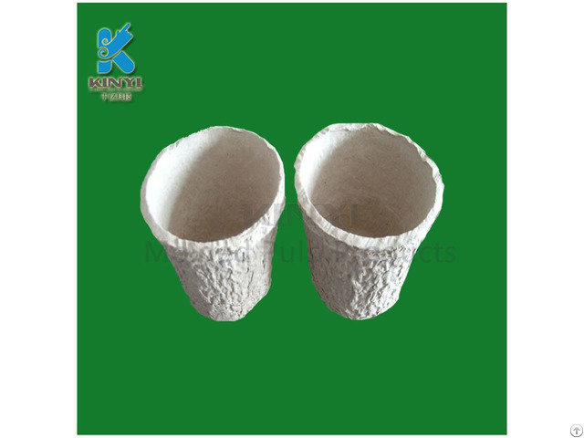 Recycled Paper Pulp Molded Flower Pots Planters Eco Friendly