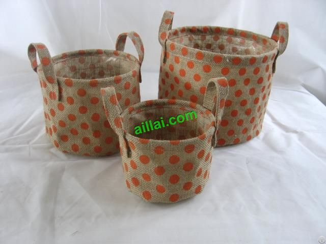 Sell Jute Flower Pot Cotton Fabric Basket