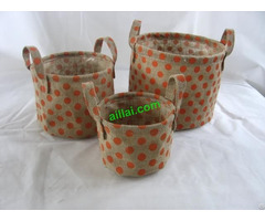 Sell Jute Flower Pot Cotton Fabric Basket