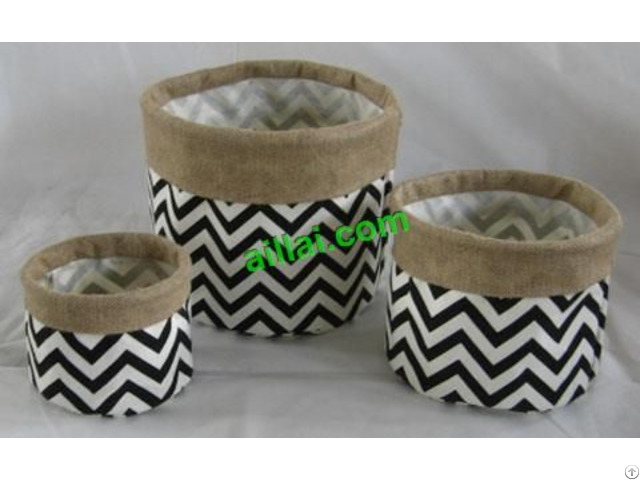 Sell Jute Basket Cotton Fabric Pot