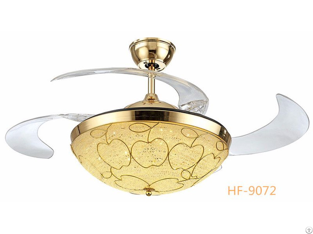 Invisiable New Design Ceiling Fan With Light Beautiful Lampshade