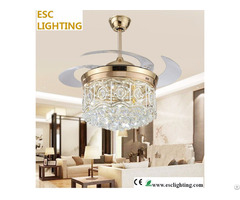 New Design Luxurious Crystal Ceiling Fan With Light