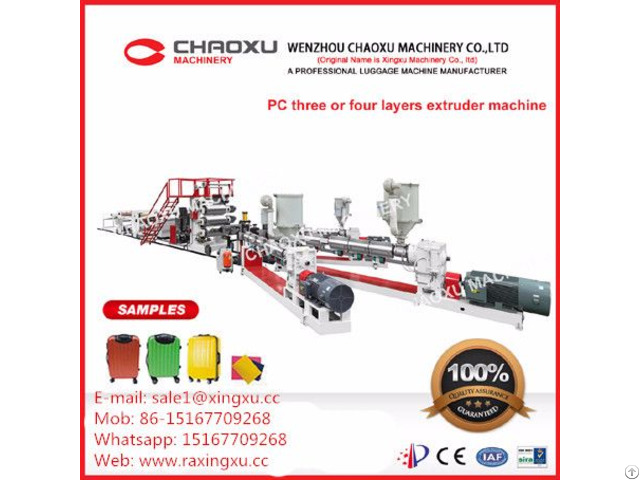 Hight Quality Pc Three Or Four Layers Plastic Sheet Extrusion Machine For Luggage