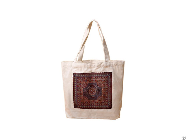 Custom Printed Natural Cotton Canvas Reusalbe Shopping Tote Bag