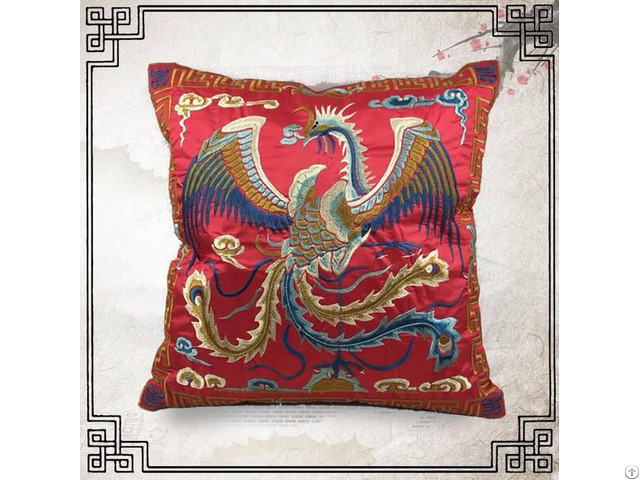 Phoenix Embroidery Cushion Cover