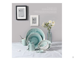 Ice Crack Cyan Tableware Set