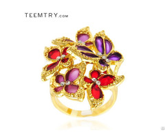 Wholesale Multi Butterfly In Enamel Cocktail Rings Teemtry Com