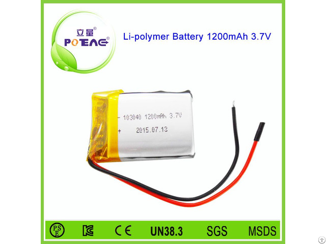 Msds Approved 103040 Cell 1200mah 3 7v Li Polymer Battery