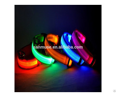 Nylon Pet Led Dog Collar Night Safety Flashing