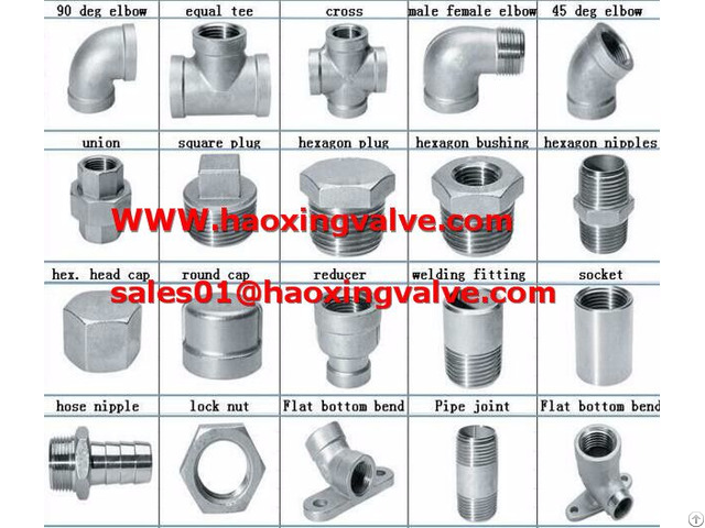 Stainless Steel 304 316 Din Jis Ansi Threads Pipe Fittings Tee Union Elbow Socket Nipple Cap