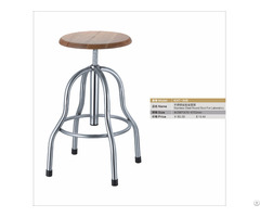 Wooden Seating Metal Foot Laboratory Stool