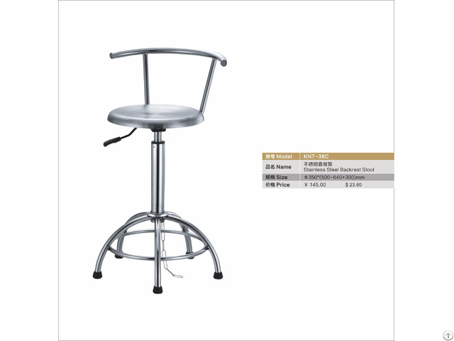 Stainless Steel Backrest Stool