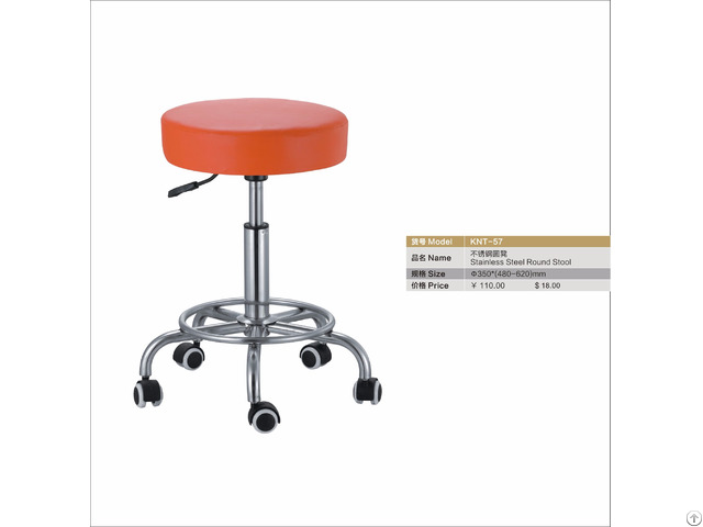 Stainless Steel Round Stool With Foam Seating