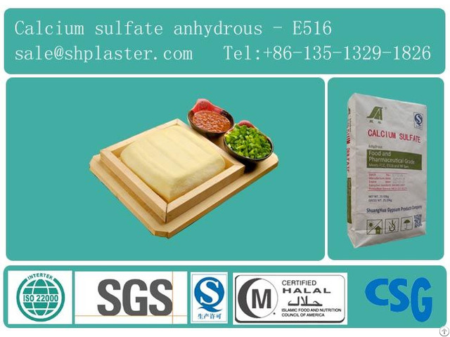 Food Grade Calcium Sulfate Dihydrate Superfine For Tofu