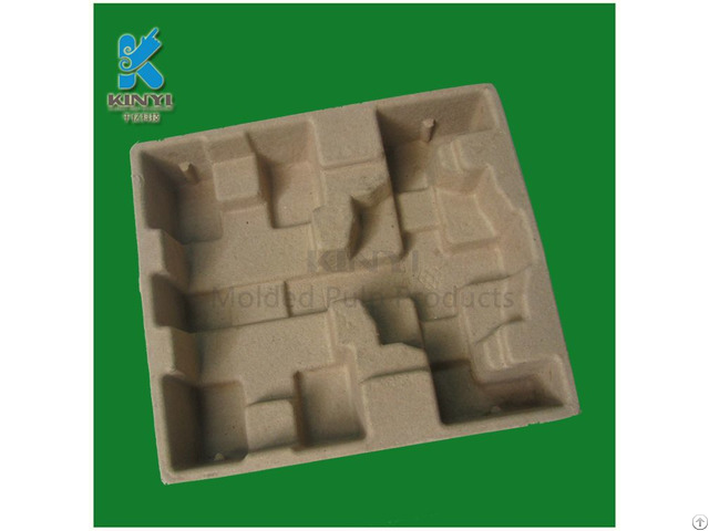 Recycled Paper Pulp Molded Electronic Tray Tempered Protective Packaging