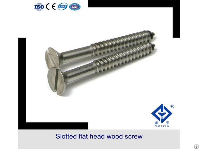 Stainless Steel Slotted Flat Head Wood Screw