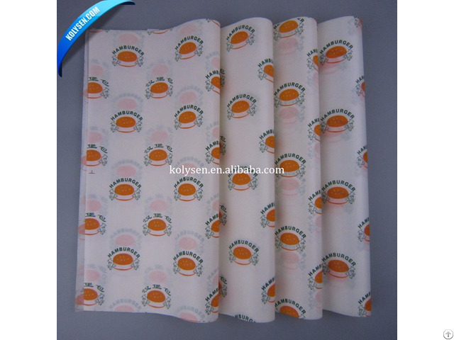 36gsm Food Grade Greaseproof Hamburger Wrapping Paper