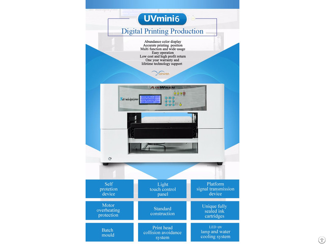 Multi Functional Digital Flatbed Ar Mini6 Uv Led Printer