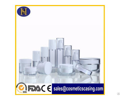 White Cream Plastic Lotion Bottles Airless Bottle Set