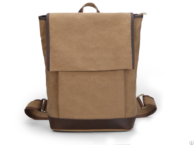 China Supplier High Quality Vintage Brow Canvas Backpack With Iso 9001 2008 Certificate