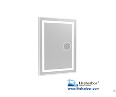 Framed Led Bathroom Mirror With Magnifier From Liteharbor Lighting