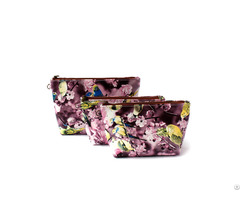 Korean Style Full Printing Pu Cosmetic Bag Oem Emboidery Logo