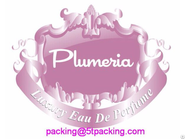 Plumeria Pink Embossed Labels For High End Bottled Perfume